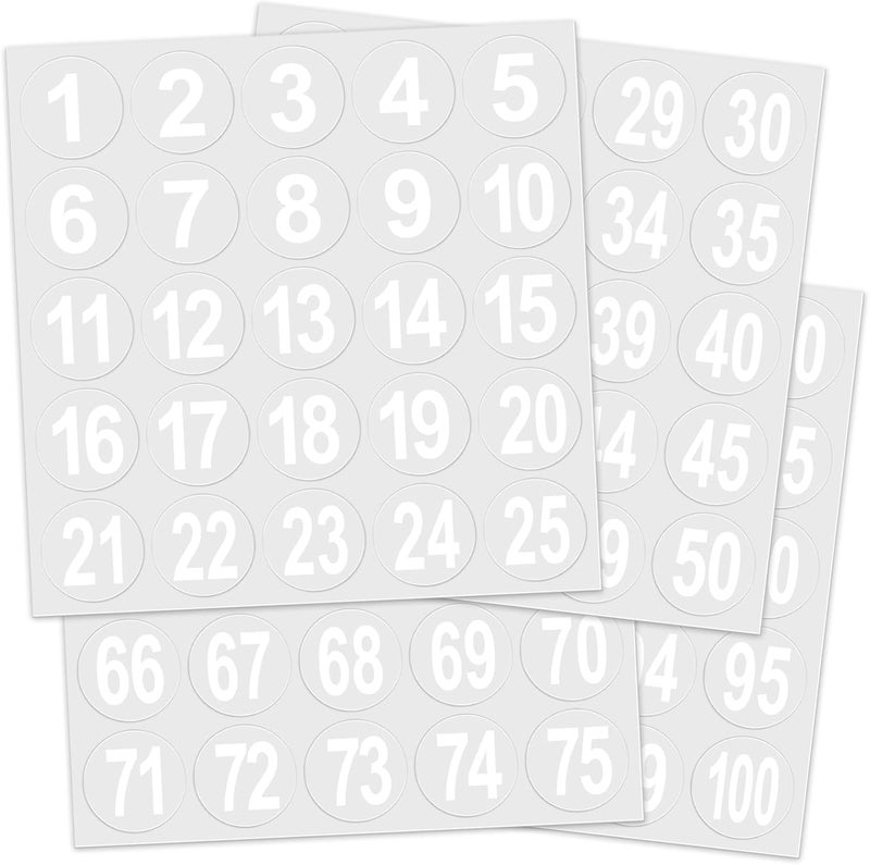 Teling White 400 Pcs Sports Helmet Numbers Sticker 1.5 Inches Football Helmet Decals Vinyl Hockey Numbers Decals Self Adhesive Softball Number Stickers for Hockey Baseball Batting Lacrosse - Image 1
